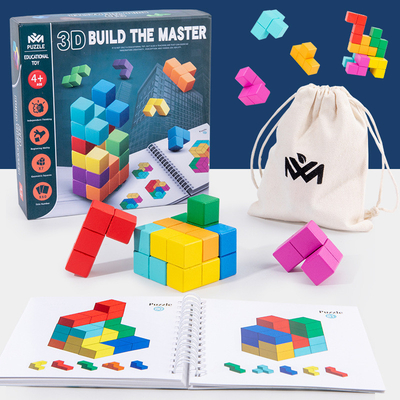 Educación temprana de madera constructiva del rompecabezas del cubo del pensamiento creativo del amo del espacio