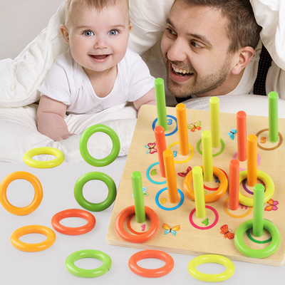 Coordinación de madera de Ring Game Exercise Hand Eye del bloque de los niños