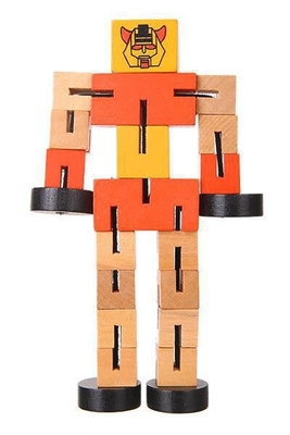 Modelo del juego de la mano del bloque de Toy Puzzle Deformed Wooden Robot de los niños