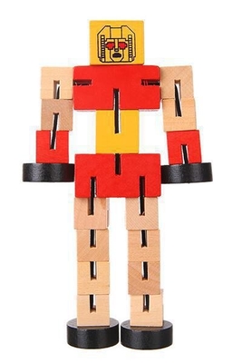 Modelo del juego de la mano del bloque de Toy Puzzle Deformed Wooden Robot de los niños