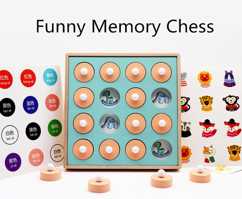 De los niños de la memoria del partido de ajedrez del juego rompecabezas educativos de madera 3D temprano