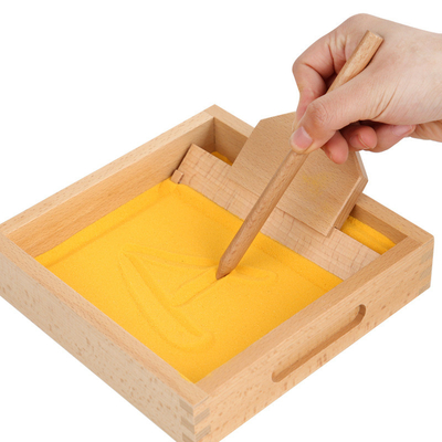 Discurso de Montessori de la caja de la pintura de arena que enseña a los juguetes educativos
