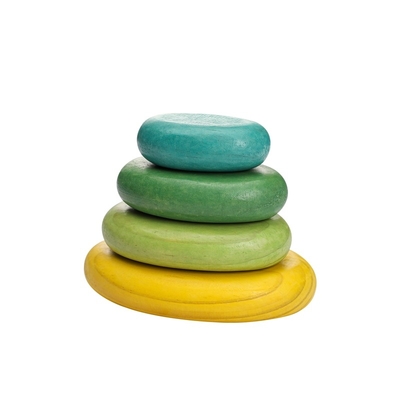 La piedra apilada arco iris de madera de Montessori Jenga del bebé equilibró el amontonamiento de BPA libre