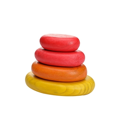La piedra apilada arco iris de madera de Montessori Jenga del bebé equilibró el amontonamiento de BPA libre