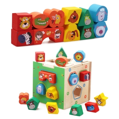 Solución de problemas geométrica de madera del desarrollo de Toy Teaching Aid Baby Brain