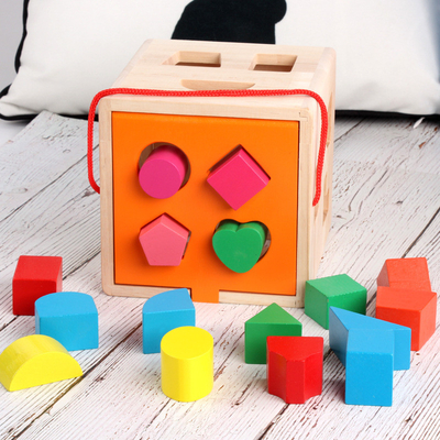 Los 16 niños de madera de la caja de la inteligencia del agujero colorean forma cognoscitiva que hacen juego AYUDAS