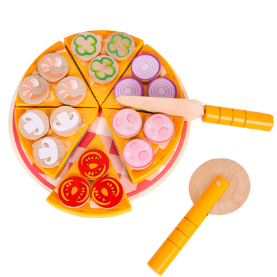 Comida que cocina la pizza de madera Toy Fruit Vegetable With Tableware de la simulación