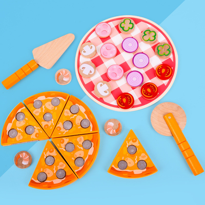 Comida que cocina la pizza de madera Toy Fruit Vegetable With Tableware de la simulación