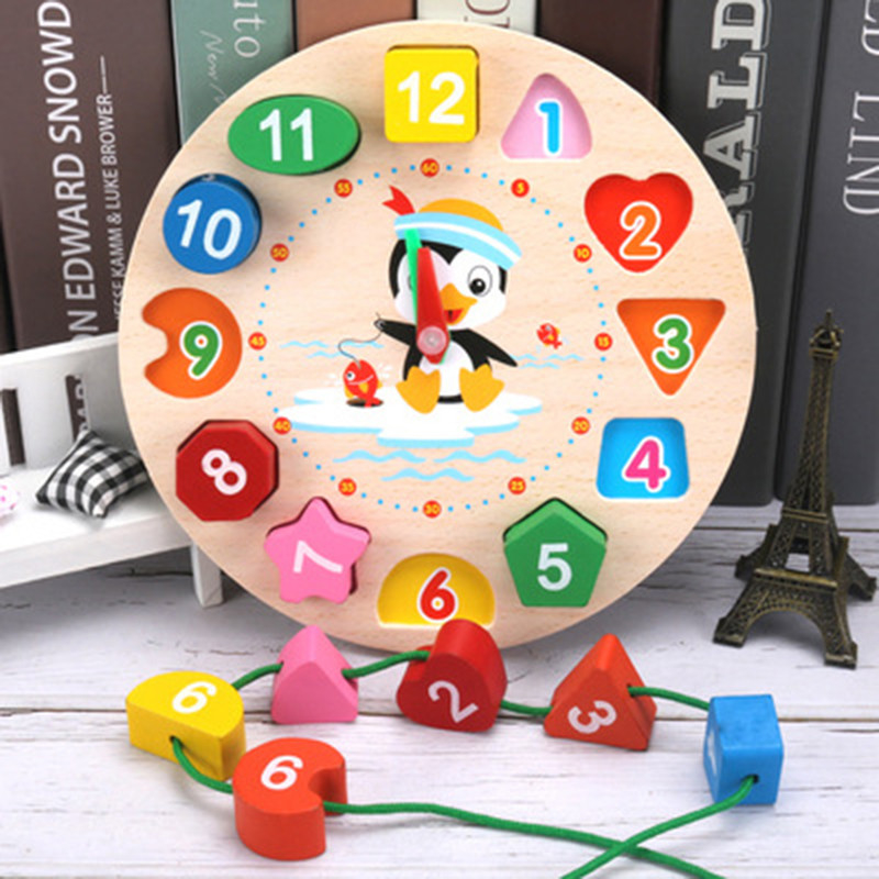 Las gotas educativas animales de Montessori del reloj moldeado de madera colorido de Digitaces desconciertan los artilugios que hacen juego el reloj Toy Kid