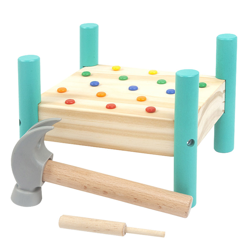 Enseñanza temprana de martilleo de madera de la coordinación del ojo de la mano de la cognición del color de la tabla