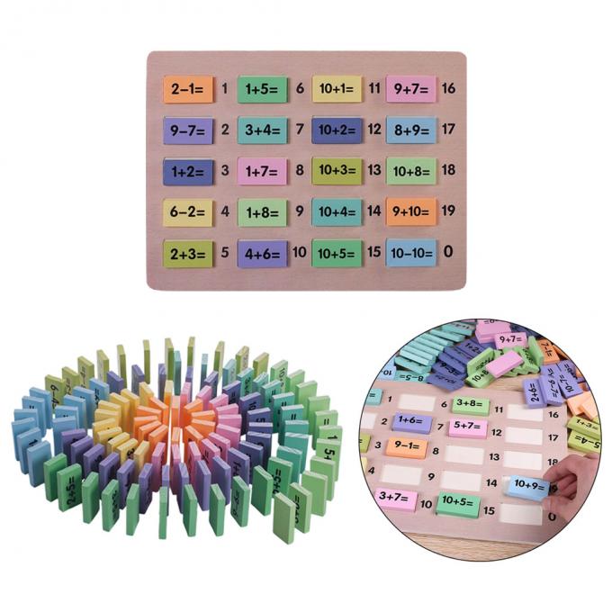 Los juguetes educativos de la matemáticas de las matemáticas numeran las unidades de creación de los dominós divertidas