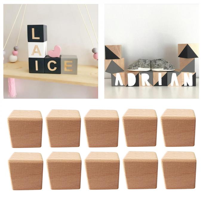 rompecabezas del bebé de 10pcs Mini Wooden Cubes Square Blocks que hace la pintura que anhela de madera para los juguetes de las aficiones de los niños de los proyectos de los artes DIY