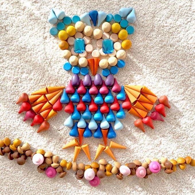 El juego educativo de las piezas flojas de madera del arco iris fijó a Waldorf colorido Toy Montessori Stacking Blocks para el bebé preescolar del niño de los niños