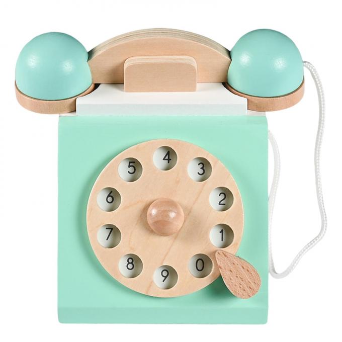 Juego de madera del papel de los juguetes de Playset del teléfono retro de la simulación educativo
